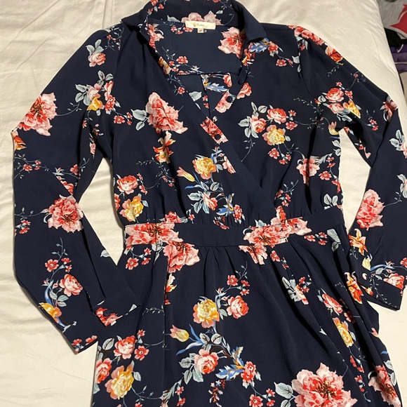 ANDREE BY UNIT Dresses & Skirts - Women’s Navy with Pink Flowers Andreé by Unit Dress